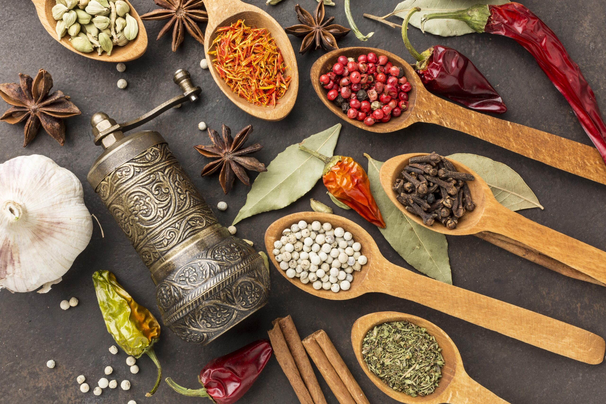 herbs and spices in winter