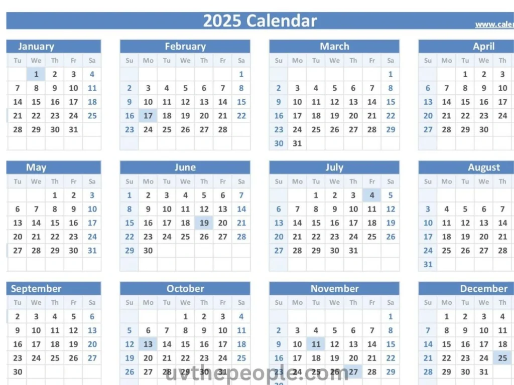 Complete Festival Calendar 2025